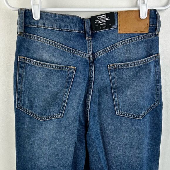 H&M High Waist Mom Jeans Distressed Ankle length Button Fly Size 4 New - Picture 8 of 8
